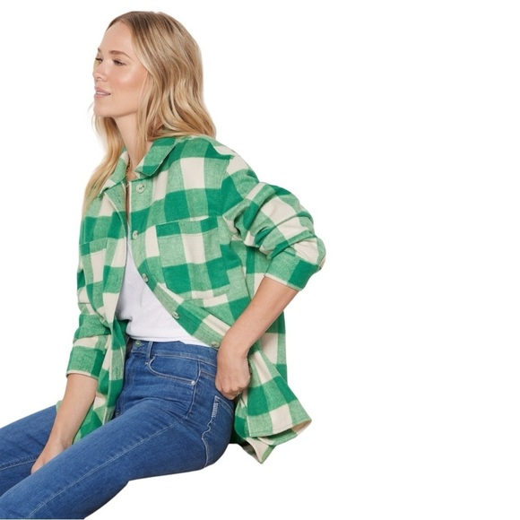 Sanctuary The Shacket Plaid Button Down Shirt Jacket XL - Picture 5 of 16